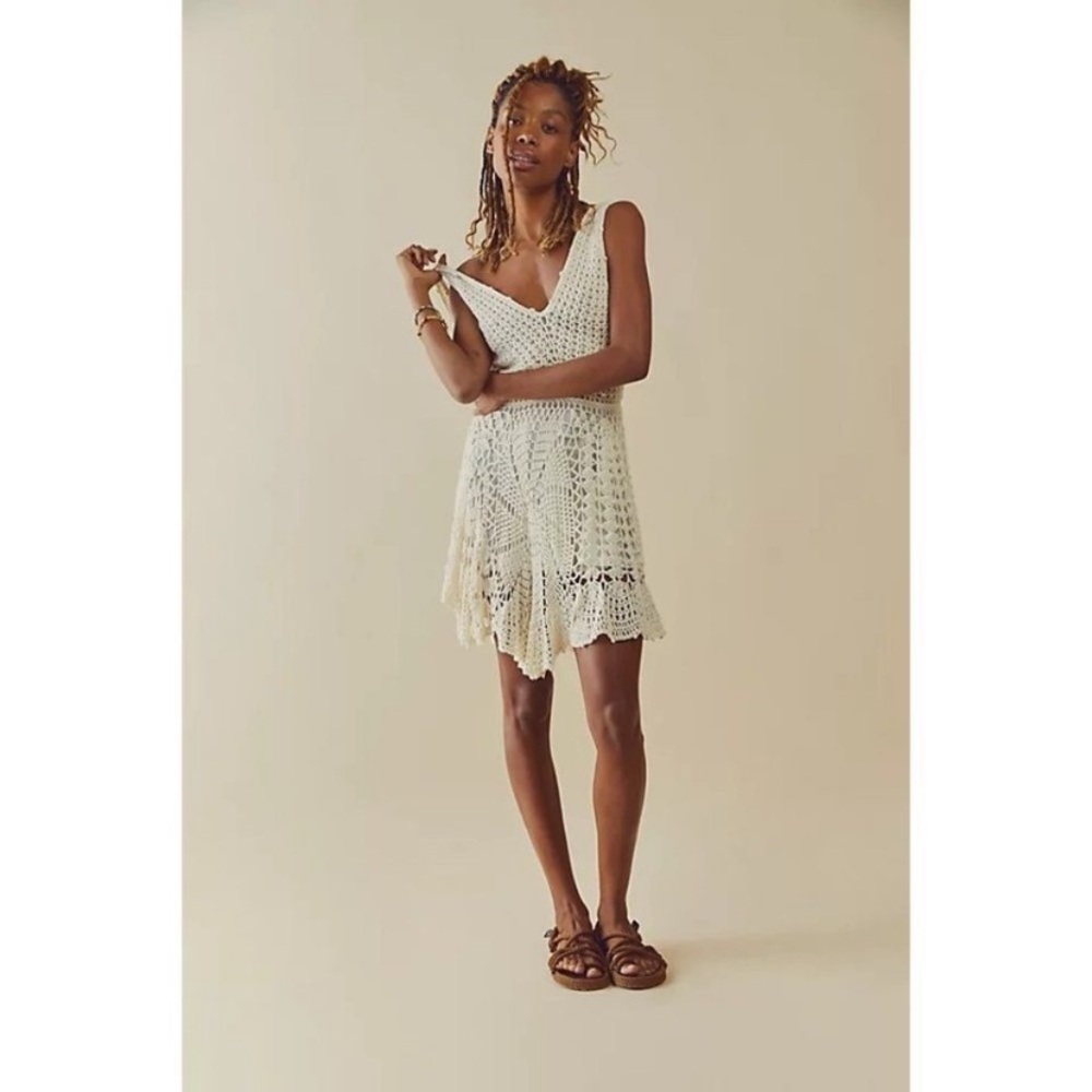Flook the label x Free People Nikki mini crochet dress